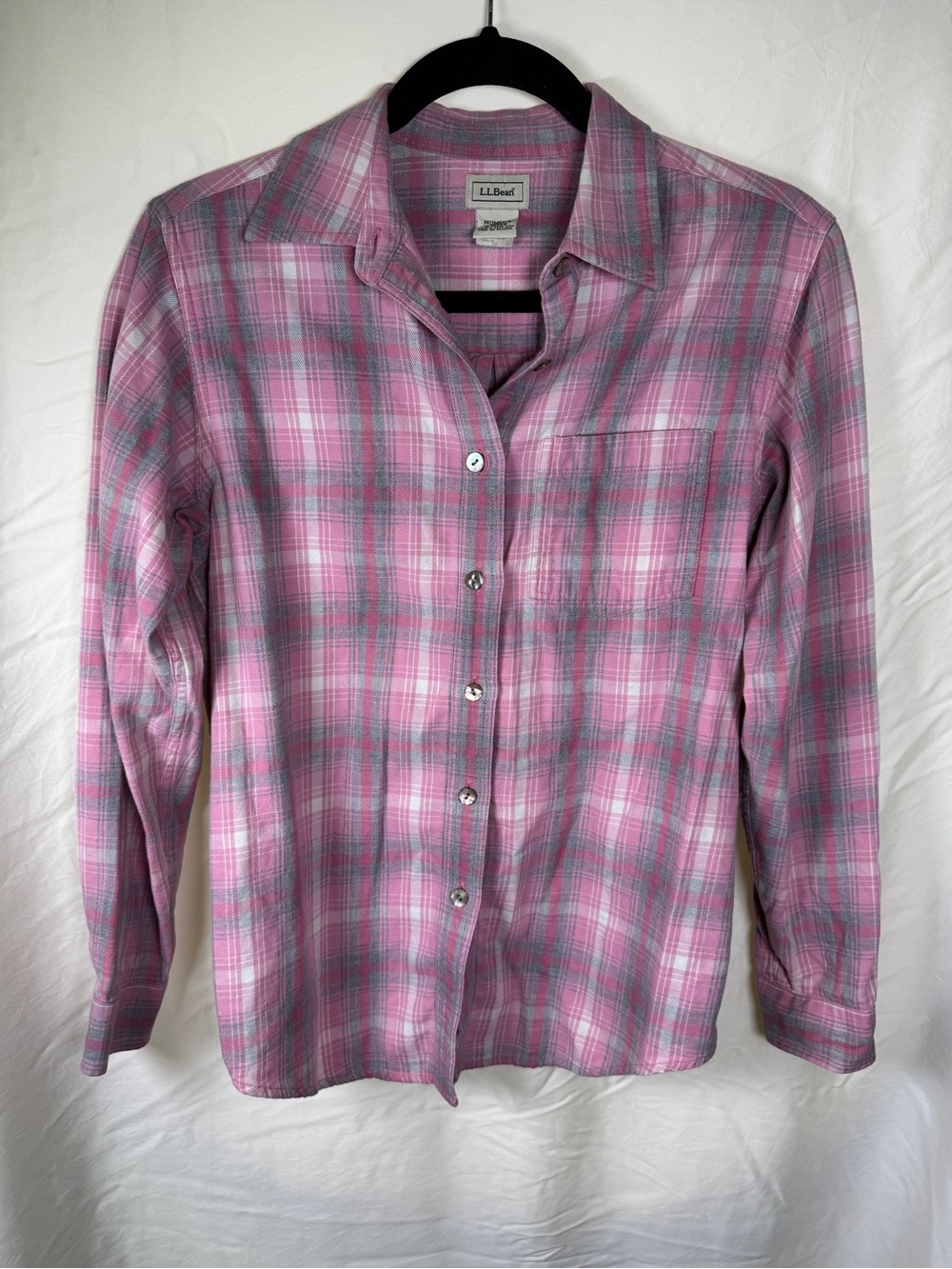 L.L. Bean Pink Plaid Flannel Shirt - Women's Size XS